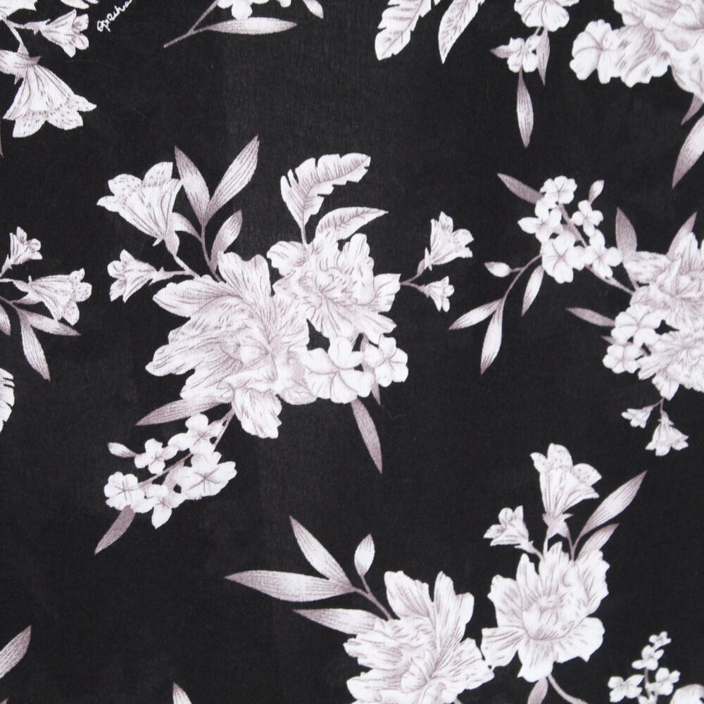 Spirtual Gangster Black Floral Rayon Kimono - Picture 13 of 16